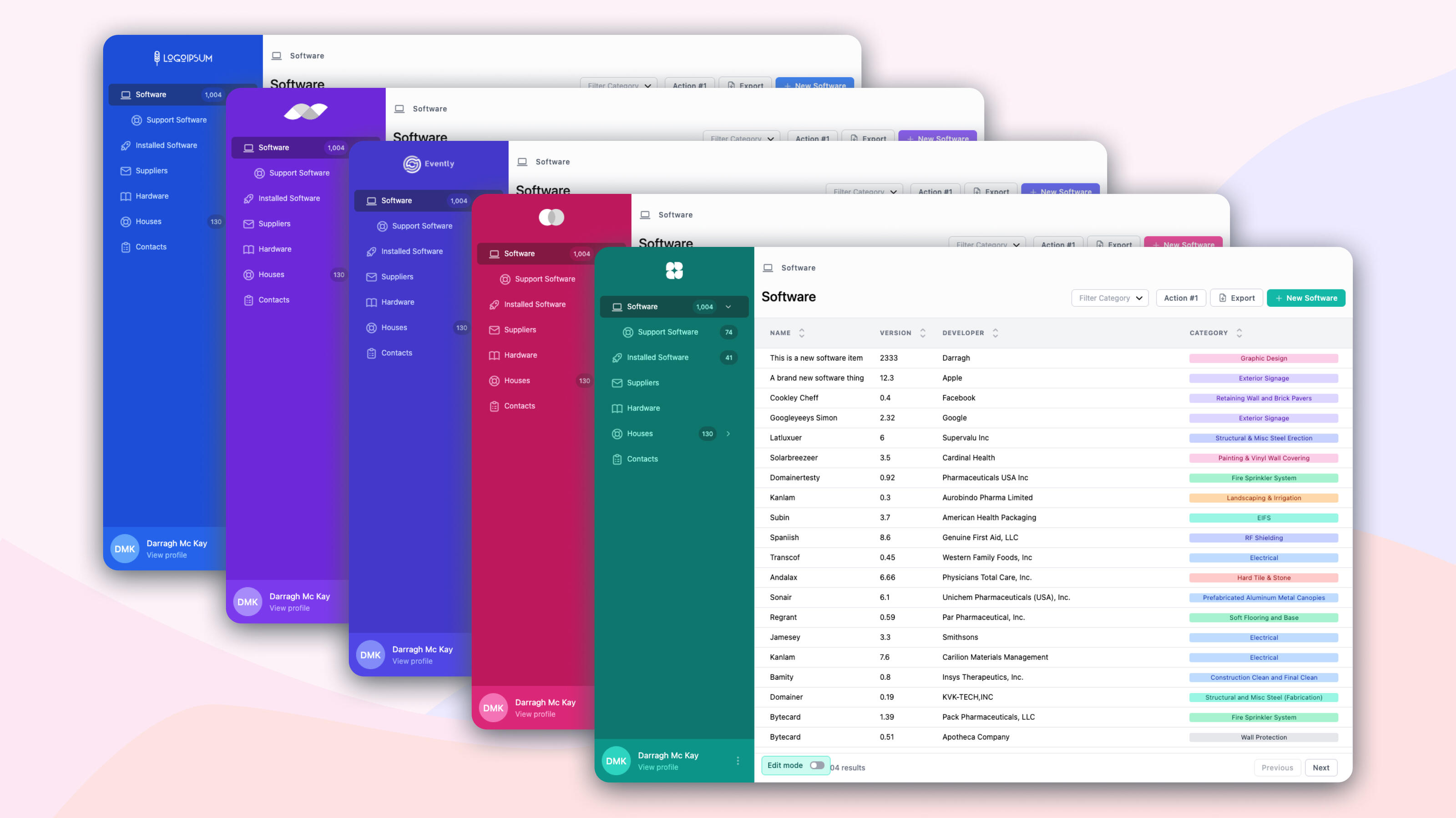 Airtable database dashboard showcasing organized software tracking#